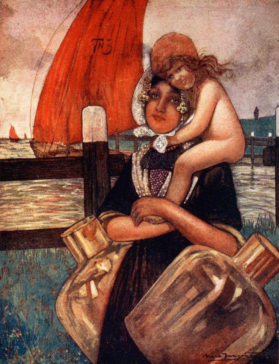 母亲与婴儿，1904年 作者 尼科·容曼
