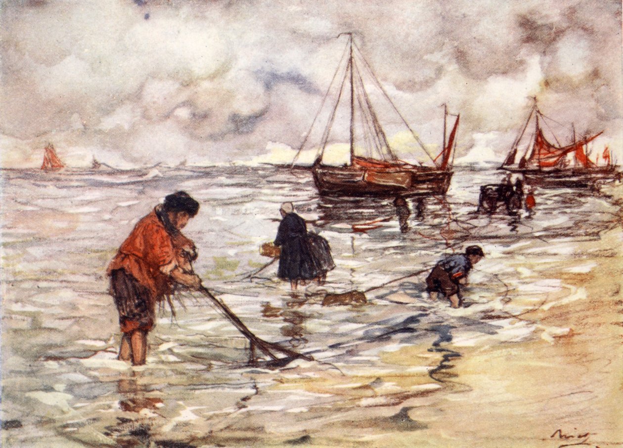 捕虾，1904年 作者 尼科·容曼