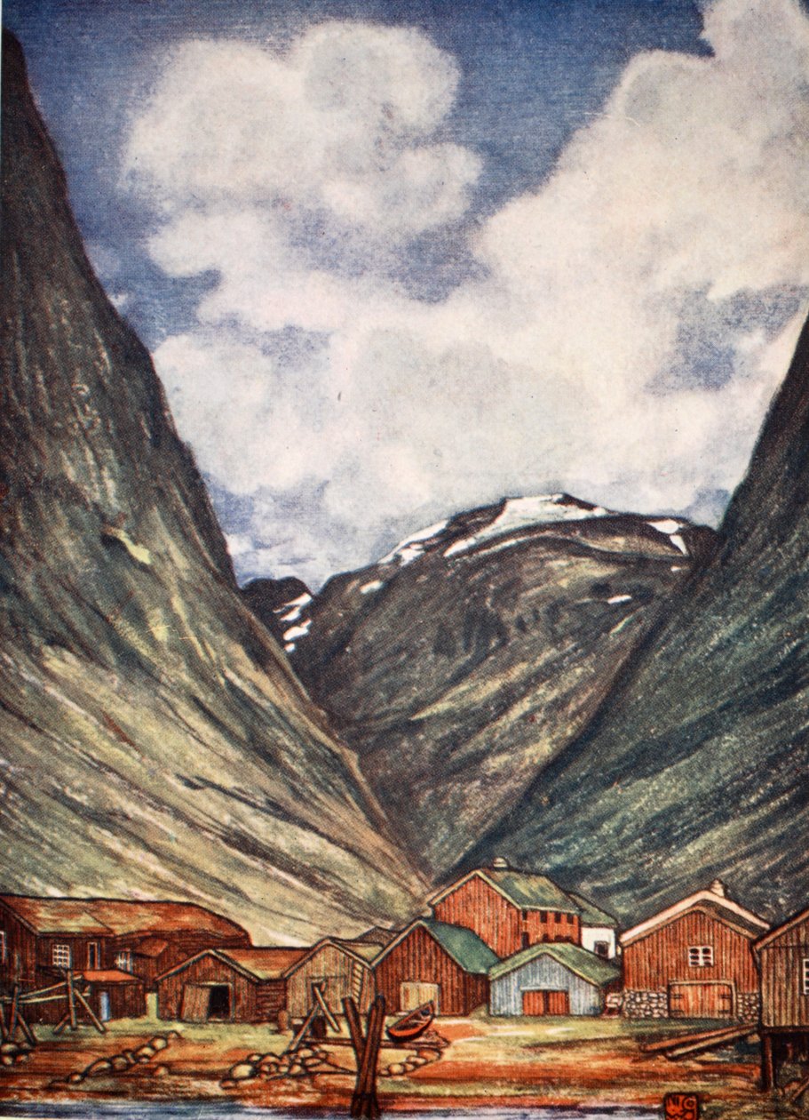 1905年Sundalsoren的白雪皑皑的山峰 作者 尼科·容曼