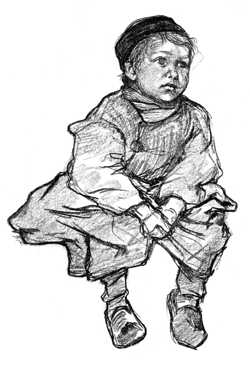 在墙上，Vollendam，1898年。 作者 尼科荣曼