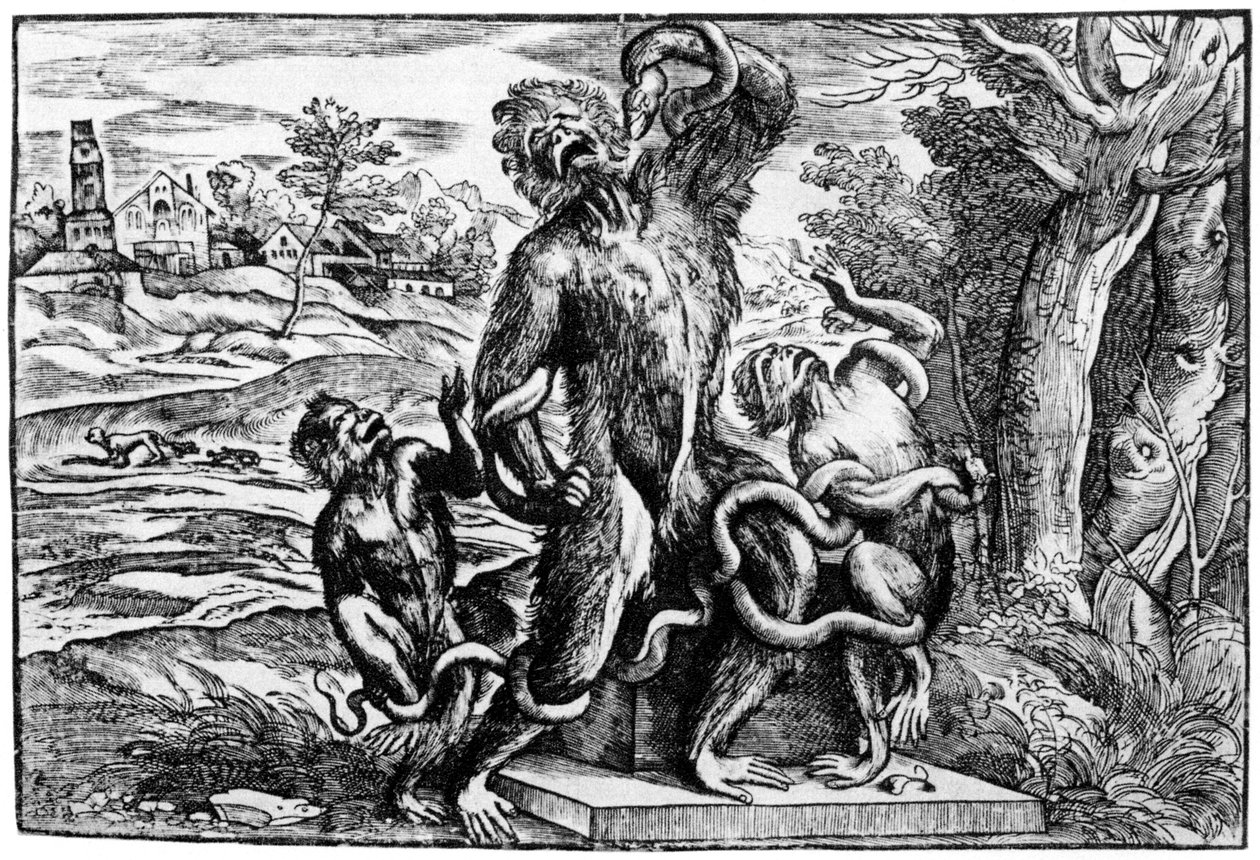 Laocoon小组的漫画，1937年 作者 尼科洛·博德里尼（NicolòBoldrini）