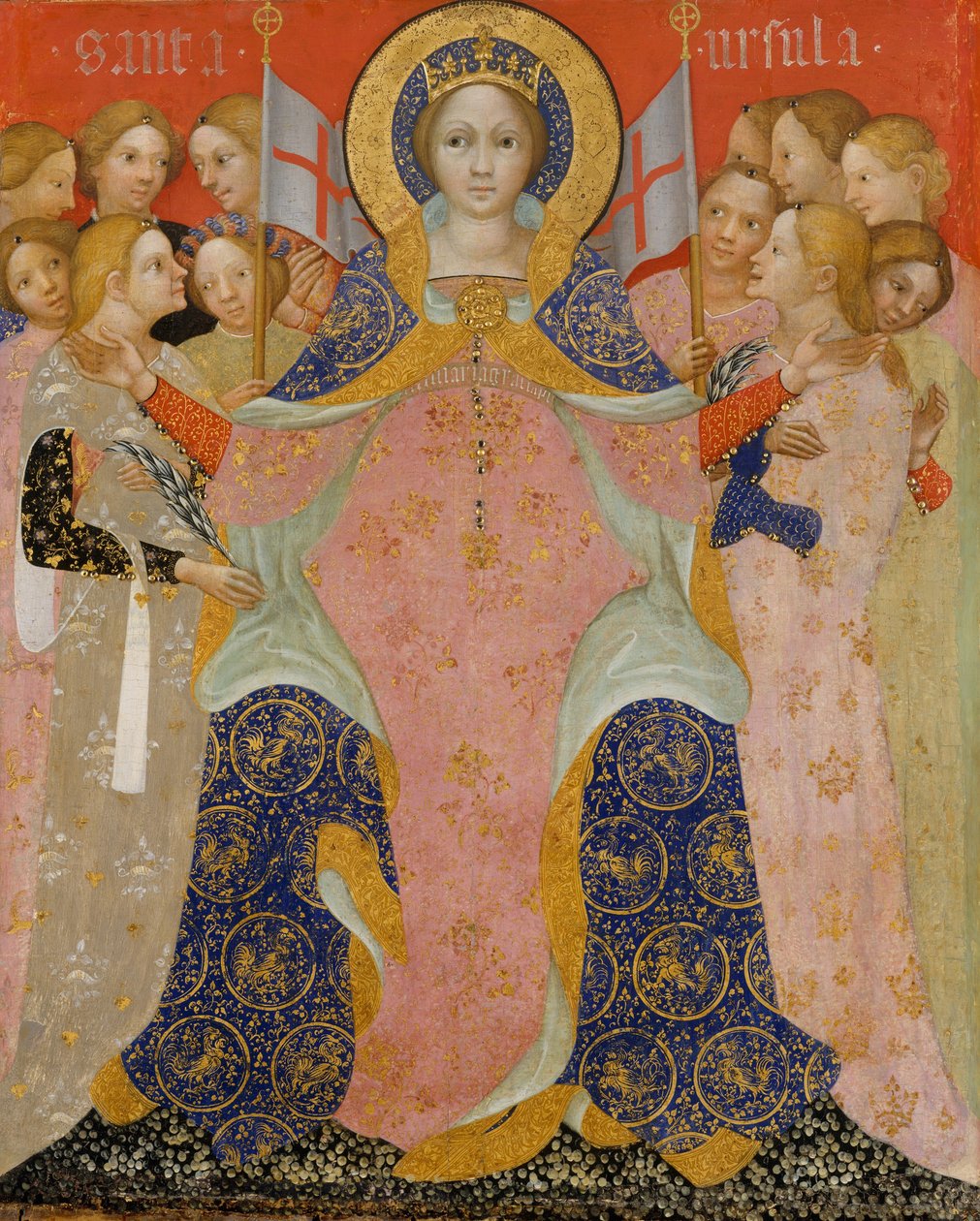 圣厄秀拉和她的少女，c.1410（蛋彩画和木头上的金子） 作者 尼古罗·迪·彼得罗（Nicolòdi Pietro）