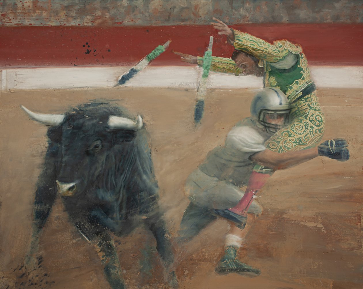 Corrida I，2016 年（布面油画） 作者 尼古拉·普奇