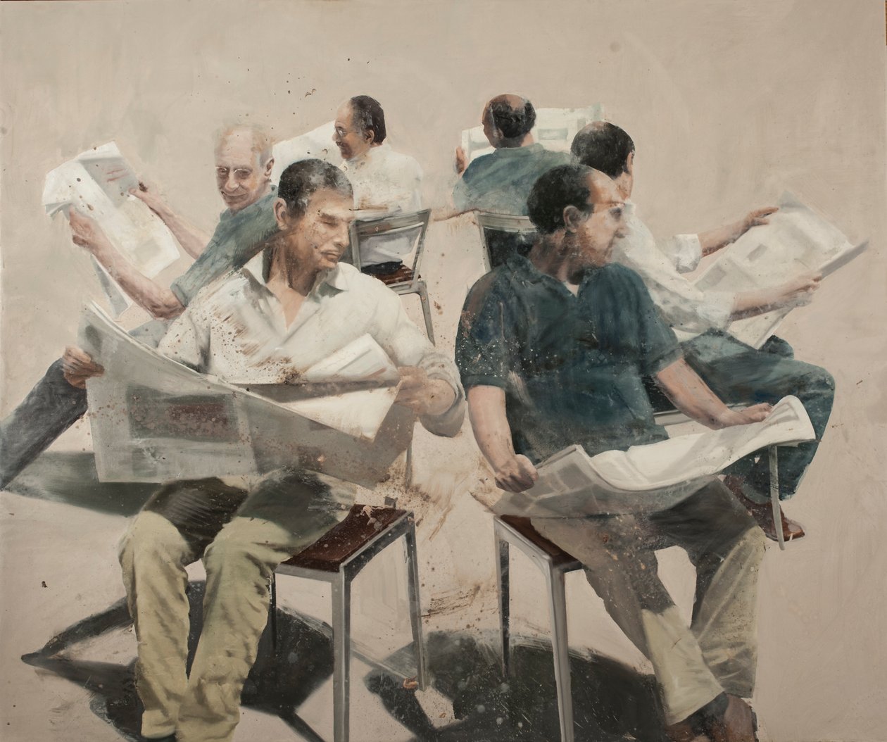 每日阅读，2019（布面油画） 作者 尼古拉·普奇