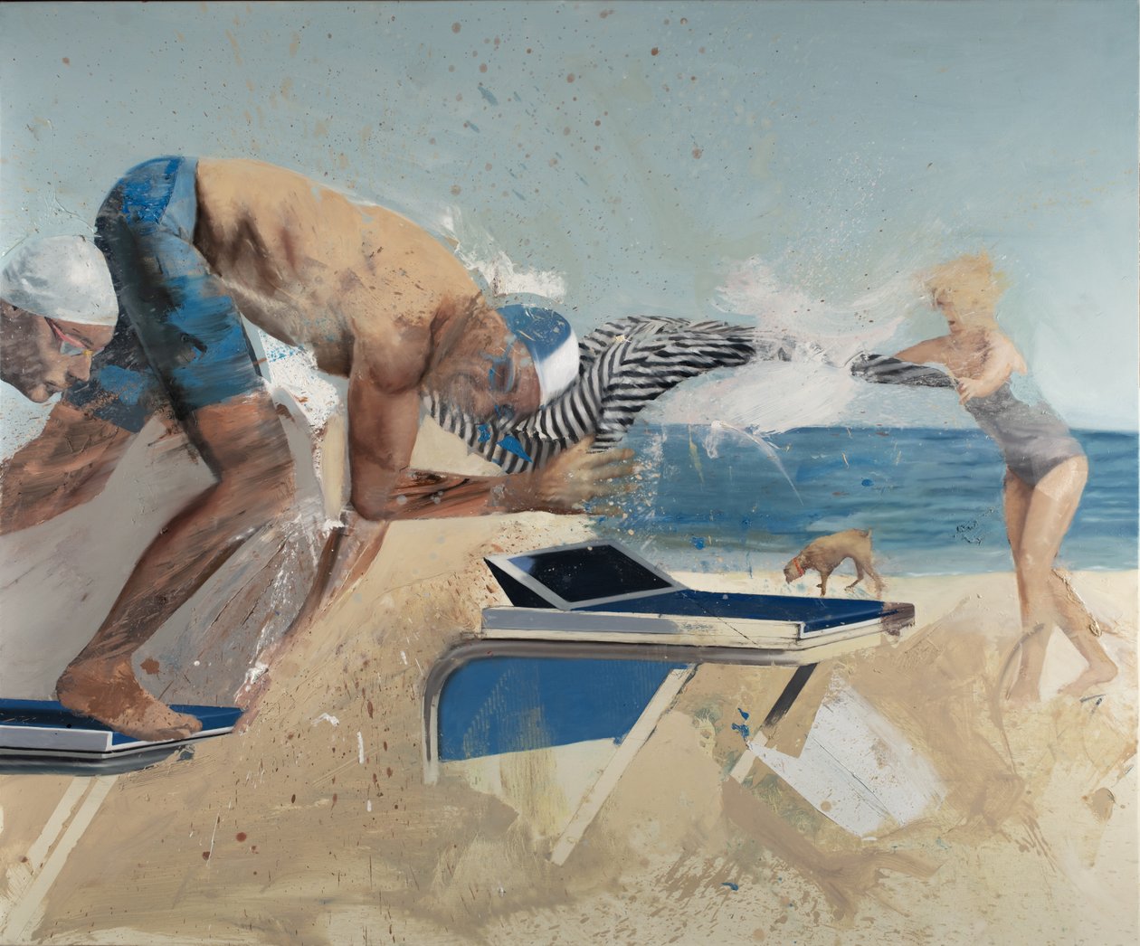 带布出发，2021 年（布面油画） 作者 尼古拉·普奇