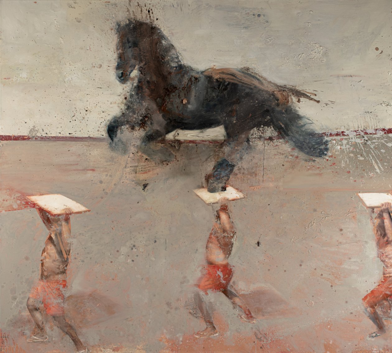 奔马，2021 年（布面油画） 作者 尼古拉·普奇