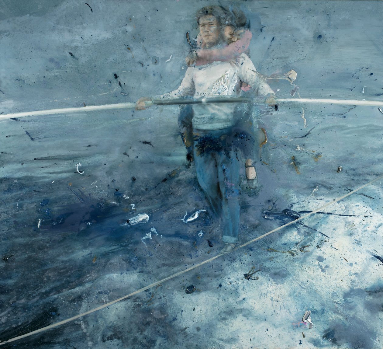 走钢丝者，2021 年（布面油画） 作者 尼古拉·普奇