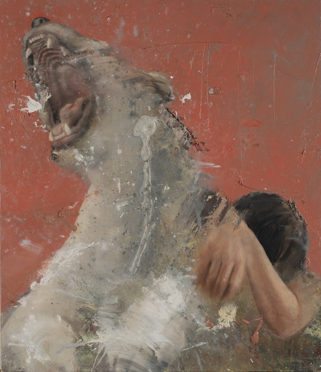 倚靠的女人》，2021 年（布面油画） 作者 尼古拉·普奇