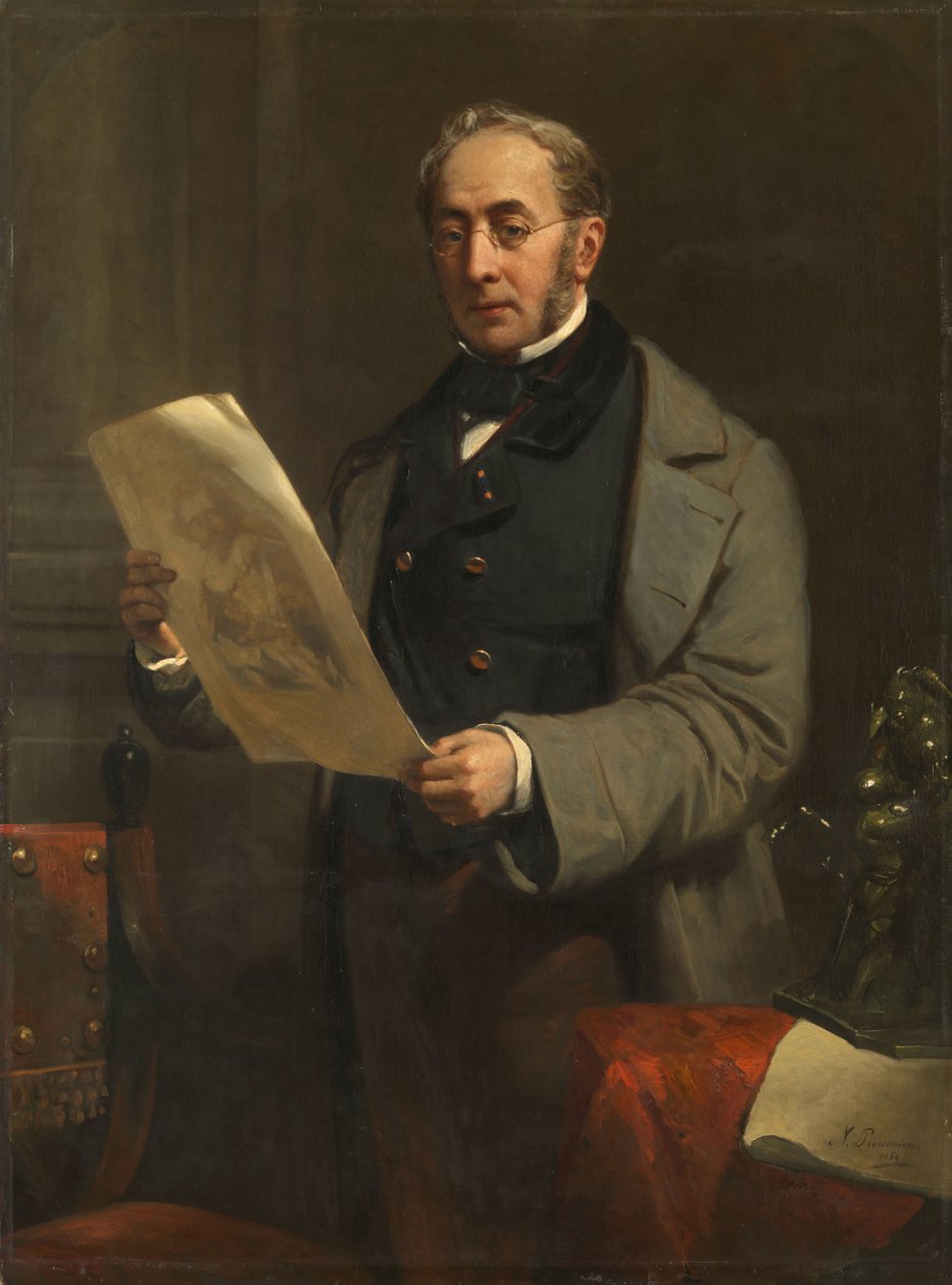 Jacob de Vos Jacobszoon（1803-1878 年）的肖像。阿姆斯特丹艺术收藏家和历史悠久的 De Vos 画廊所有人 作者 尼古拉斯·皮涅曼