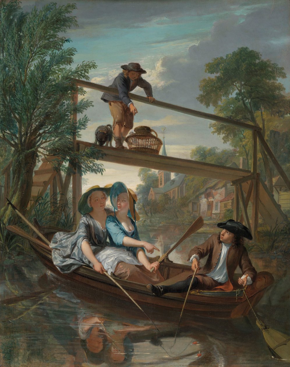 De hengelaars
风景中优雅的年轻夫妇的体裁场景 作者 尼古拉斯·维尔科列