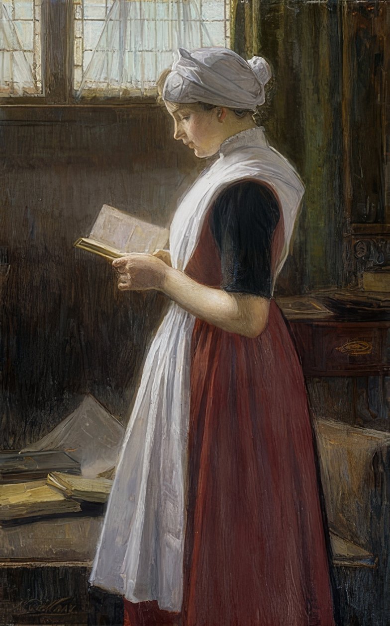 阿姆斯特丹的孤儿女孩。约于1890-1910年 作者 尼古拉·范德瓦伊