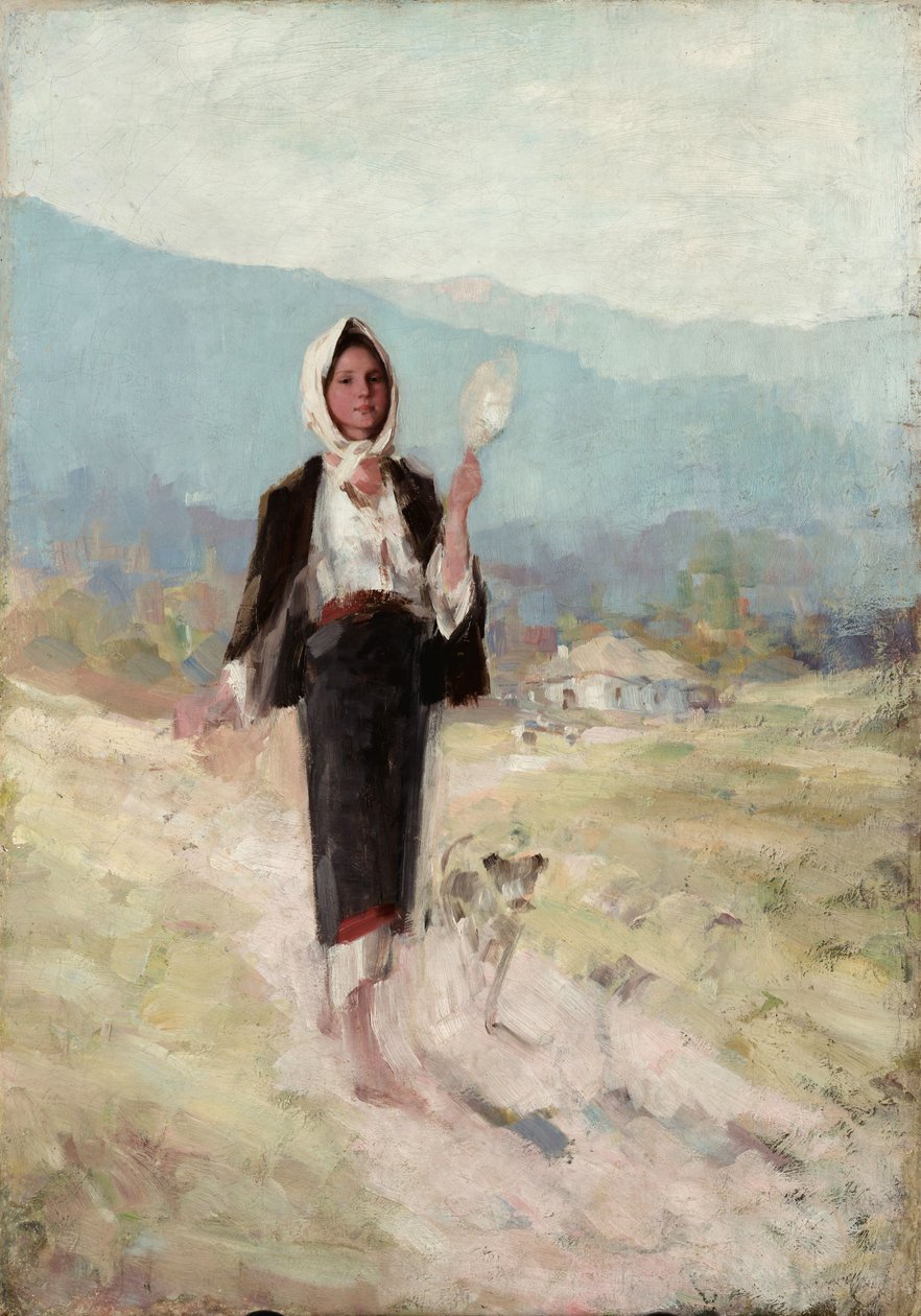 纺锤的农夫的妻子 作者 尼古拉·格里戈雷斯库（Nicolae Grigorescu）