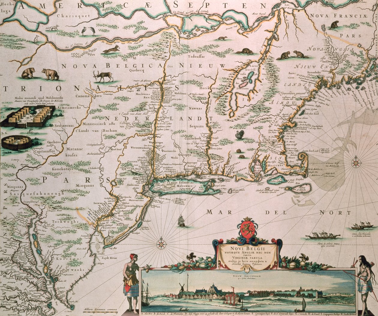 新比利时，来自&39;Atlas Contractus&39;c.1671 作者 尼古拉斯·詹斯·维舍