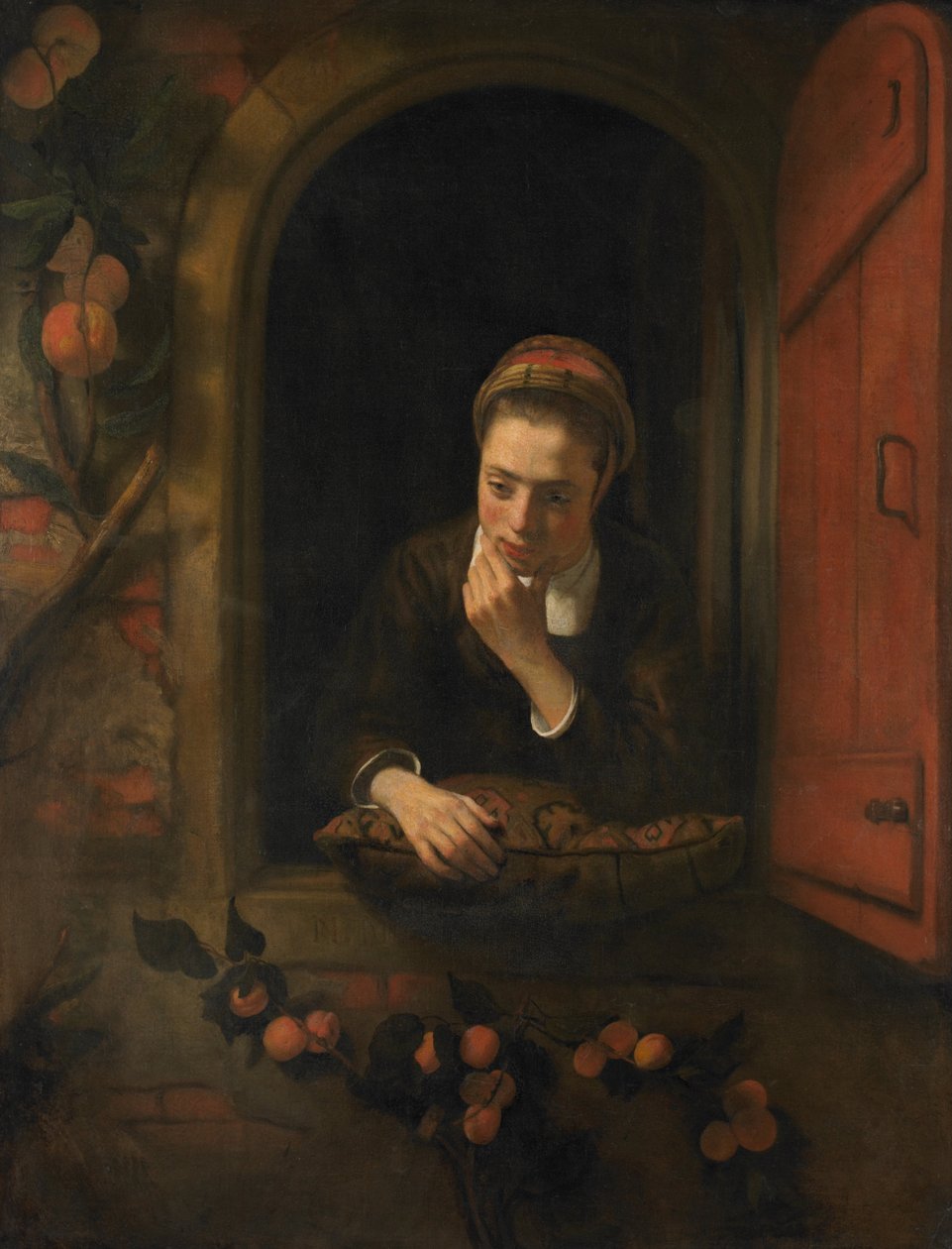 窗口的女孩，叫作沉思 作者 尼古拉斯·梅斯（Nicolaes Maes）