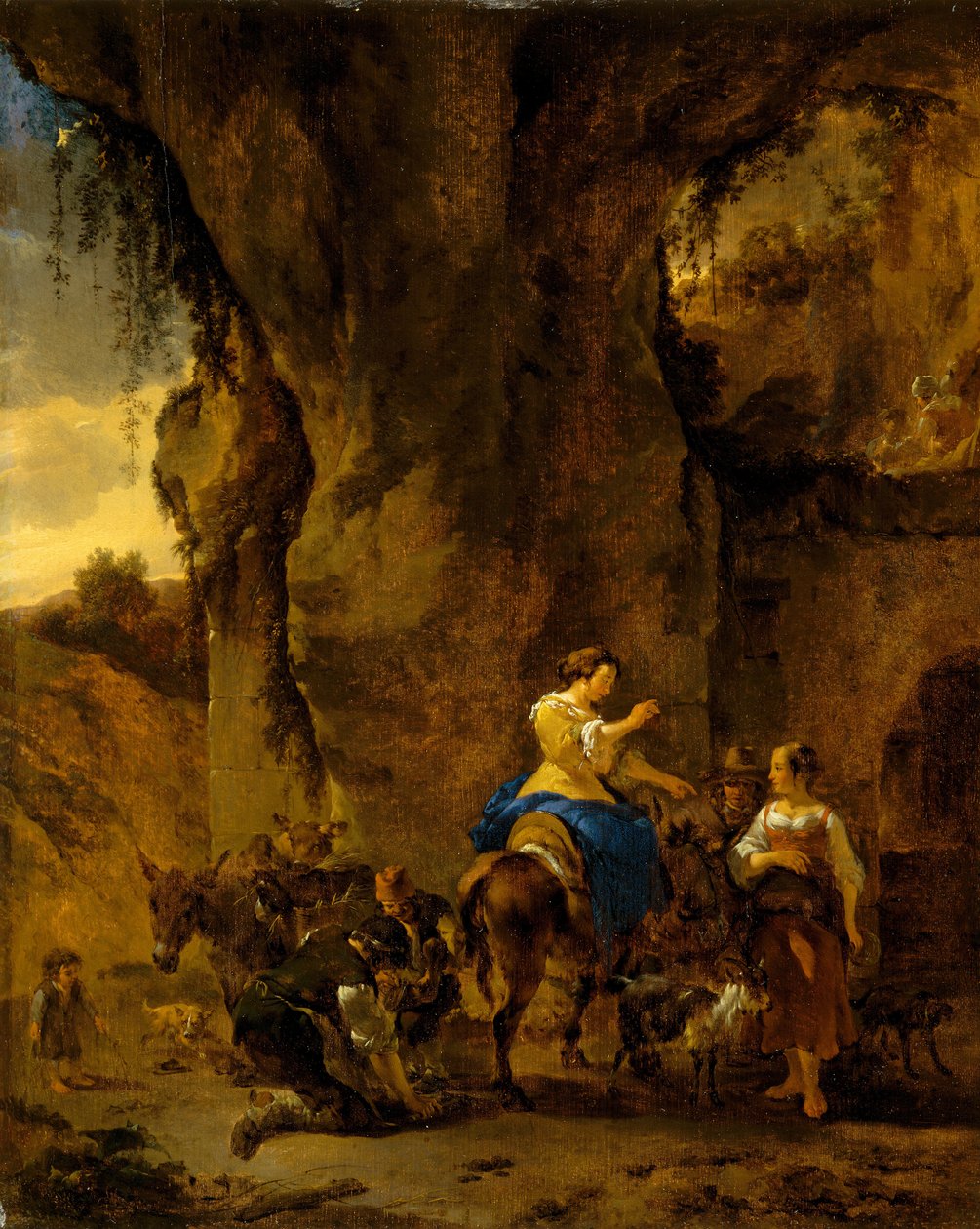 The Country Farrier，1660年代早期（橡木板上的油） 作者 尼古拉斯·彼得斯（Nicolaes Pietersz）。 Berchem