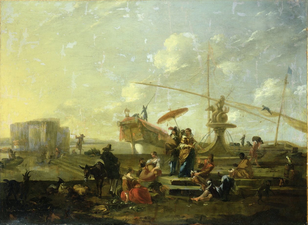热那亚旧港 作者 尼古拉斯·彼得斯（Nicolaes Pietersz）。 Berchem