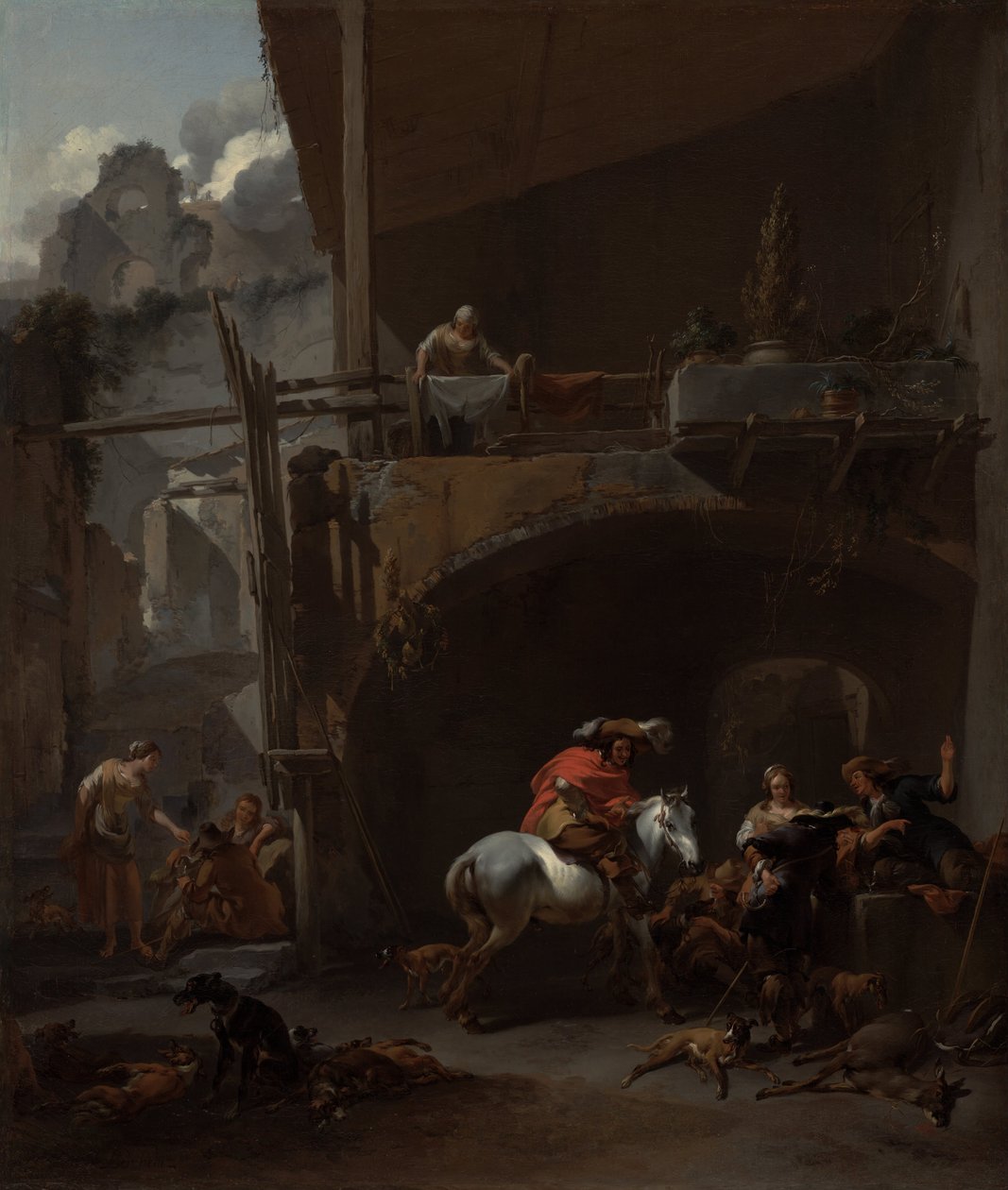 狩猎归来 作者 尼古拉斯·彼得斯（Nicolaes Pietersz）。 Berchem