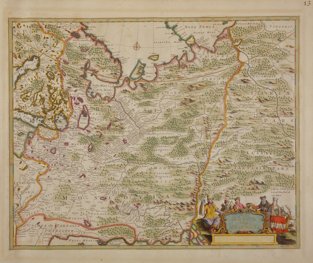 1745年Atlas Minor的俄罗斯和东欧地图 作者 尼古拉斯·詹斯·维舍