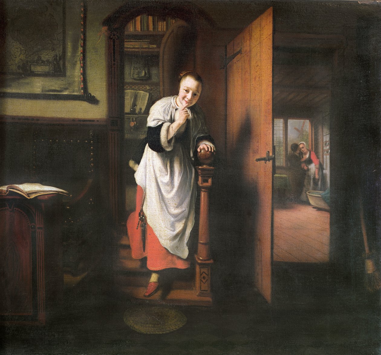 恋人与女人听 作者 尼古拉斯·梅斯（Nicolaes Maes）