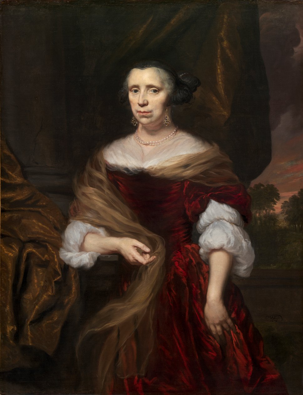 一位女士的画像 作者 尼古拉斯·梅斯（Nicolaes Maes）
