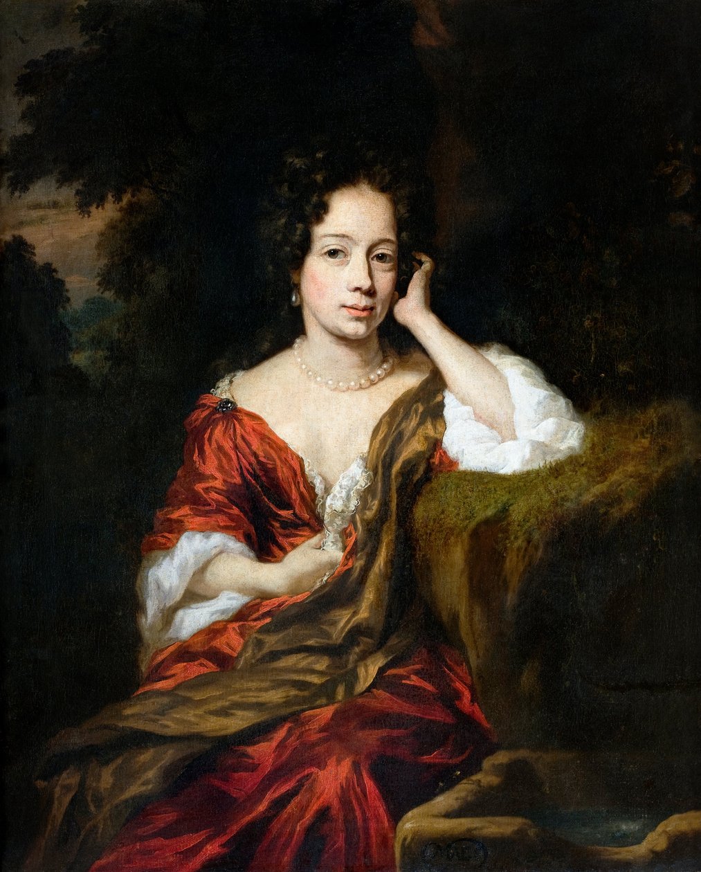 一个女人的肖像，1680年 作者 尼古拉斯·梅斯（Nicolaes Maes）