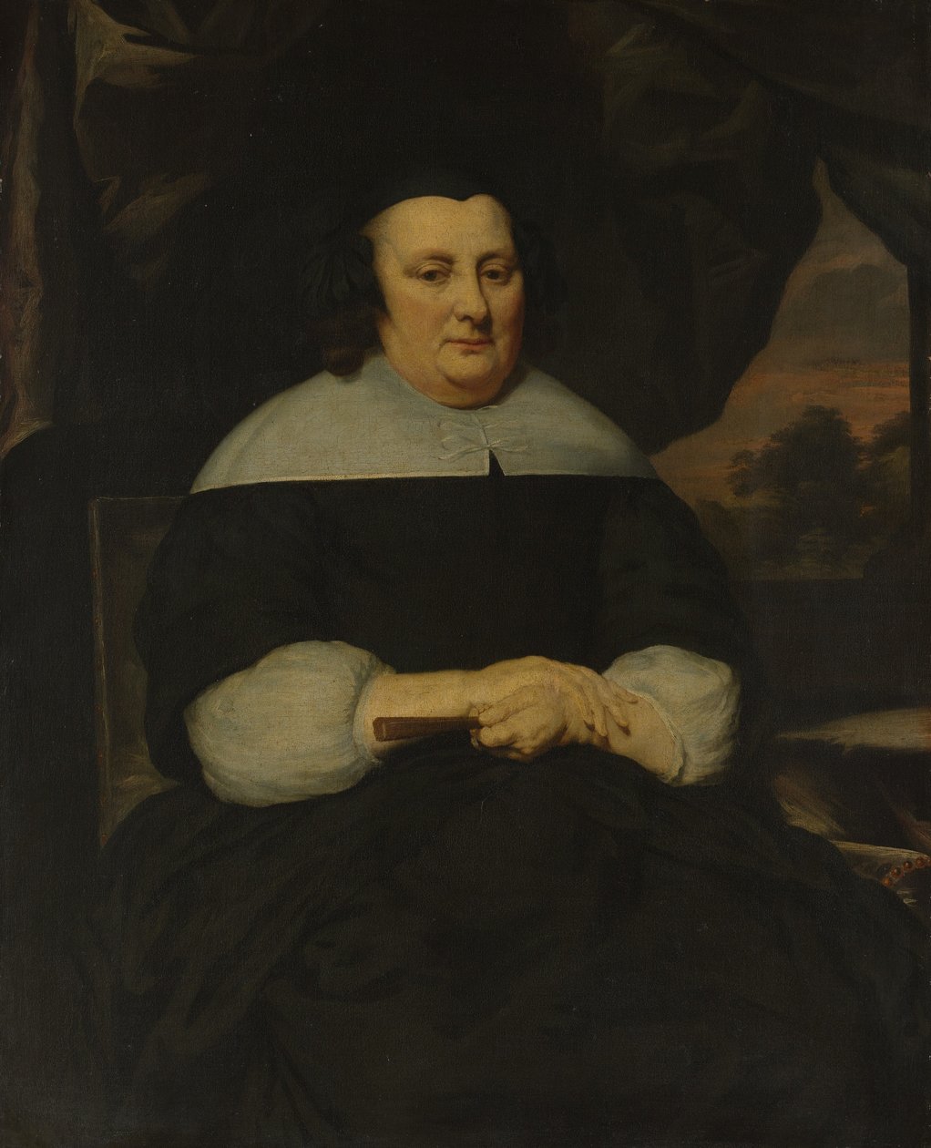 女人的画像，约。 1665-70。 作者 尼古拉斯·梅斯（Nicolaes Maes）