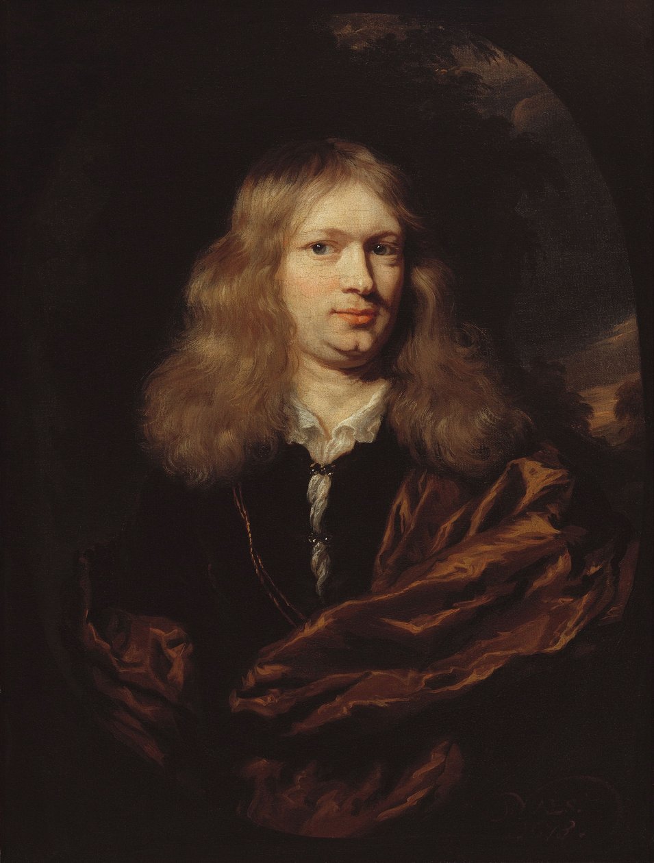 一个年轻男人的画像 作者 尼古拉斯·梅斯（Nicolaes Maes）