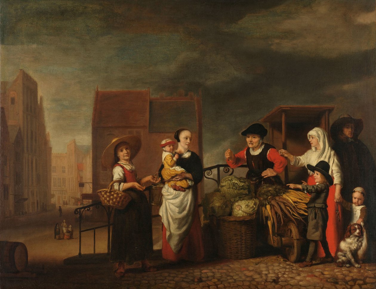 蔬菜市场 作者 尼古拉斯·梅斯（Nicolaes Maes）