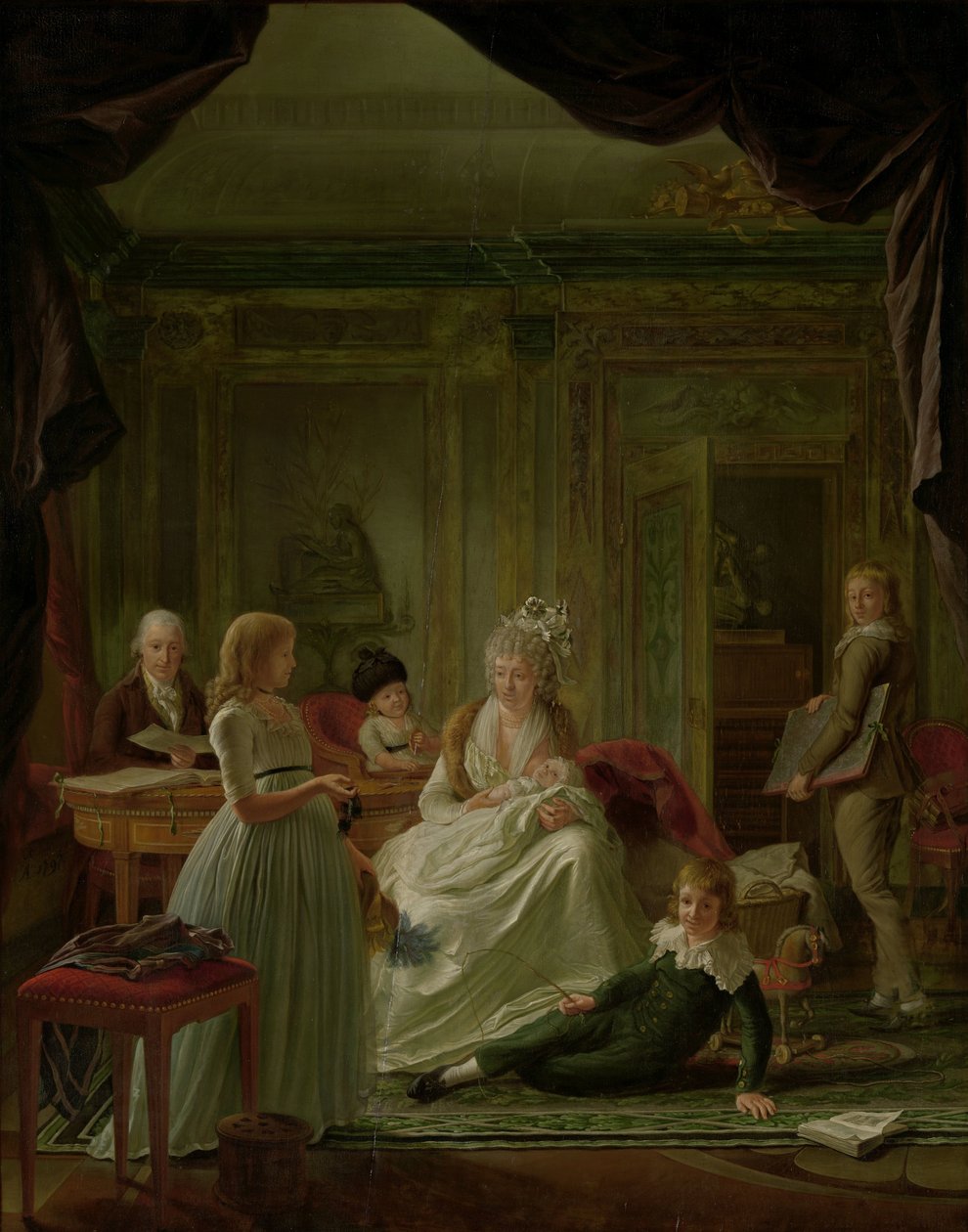 Aernout van Beeftingh、他的妻子 Jacoba Maria Boon 和他们的孩子的肖像 Aernout van Beeftingh (1759-1831) 和他的第一任妻子 Jacoba Maria Boon (1760-1800) 以及他们的孩子 作者 尼古拉斯·穆斯