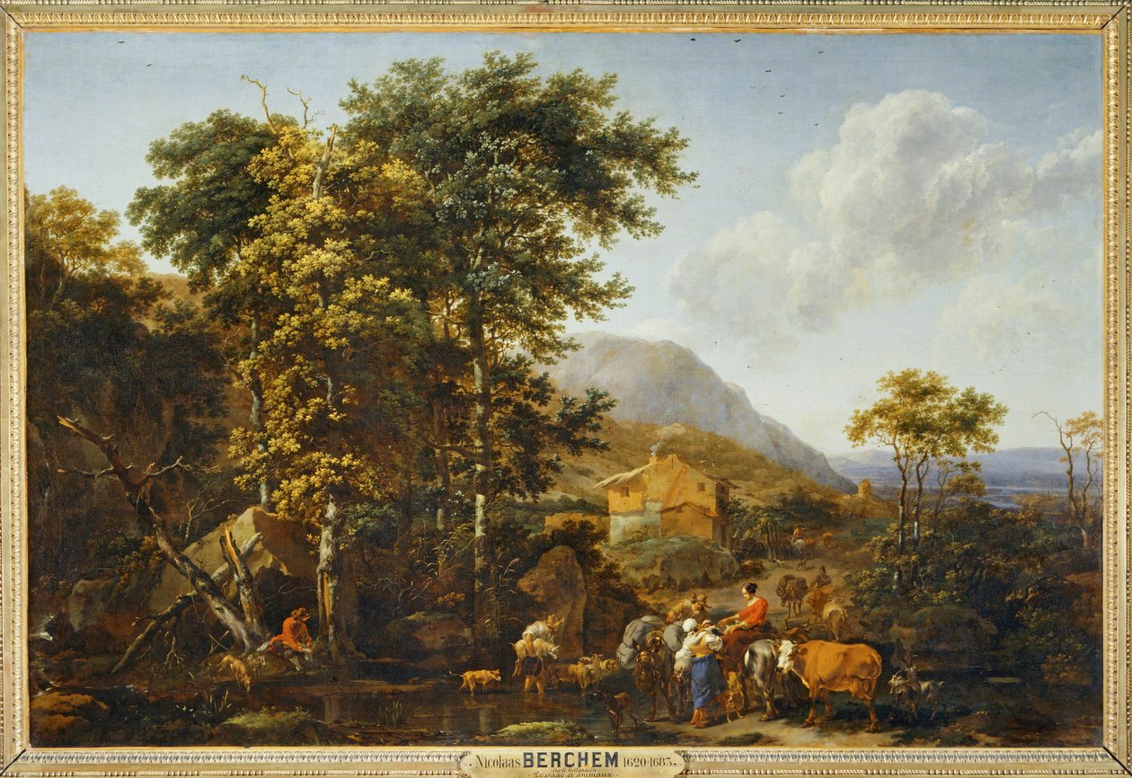 大树景观 作者 尼古拉斯·彼得斯（Nicolaes Pietersz）。 Berchem