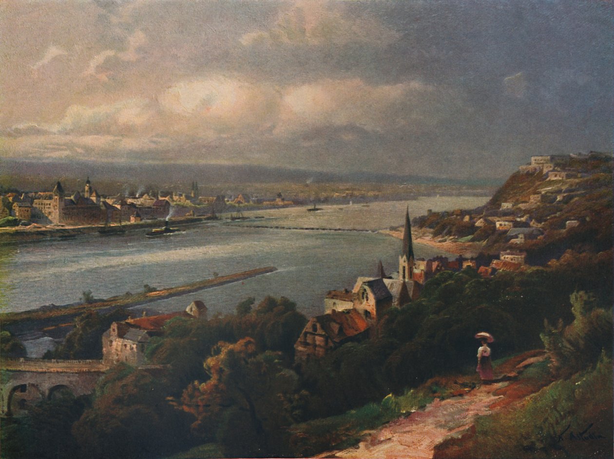 Coblenz和Ehrenbreitstein，Coblenz和Ehrenbreitstein要塞，1923年。 作者 尼古拉·阿斯图丁