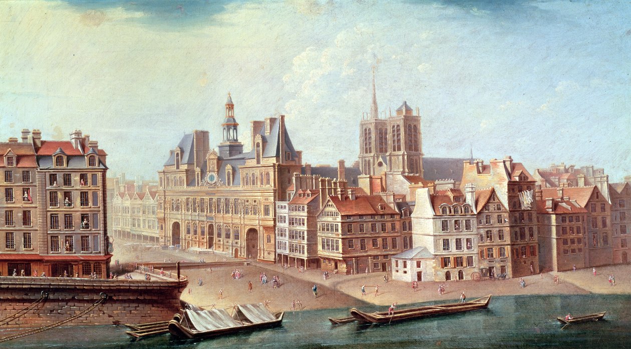 Place de Greve于1750年 作者 尼古拉斯·拉格内（Nicolas Raguenet）
