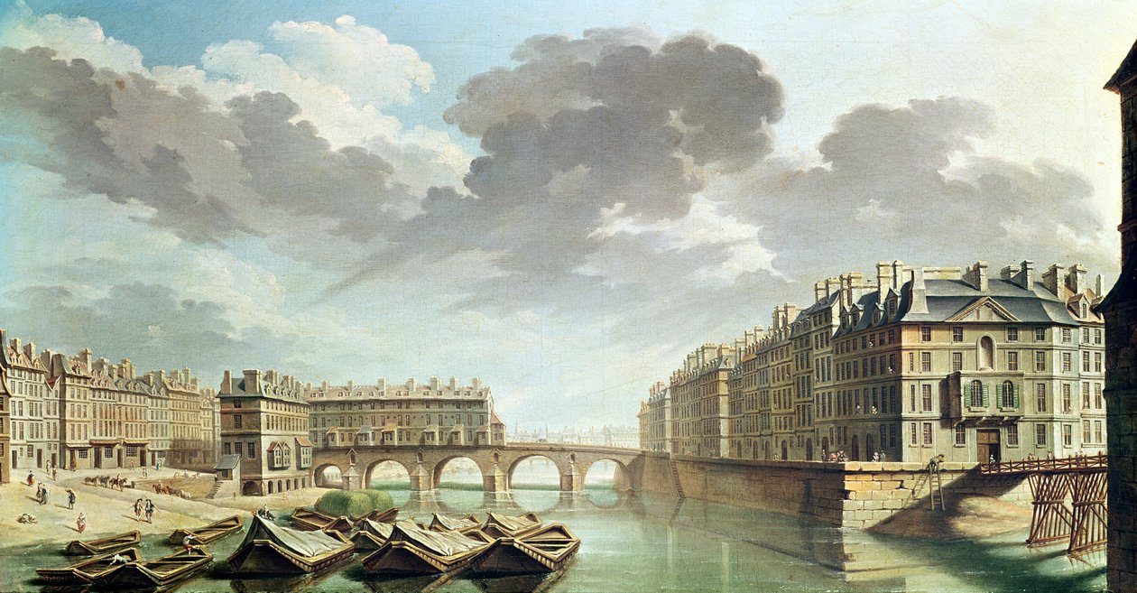 1757年的Ile Saint-Louis和Pont Marie 作者 尼古拉斯·拉格内（Nicolas Raguenet）