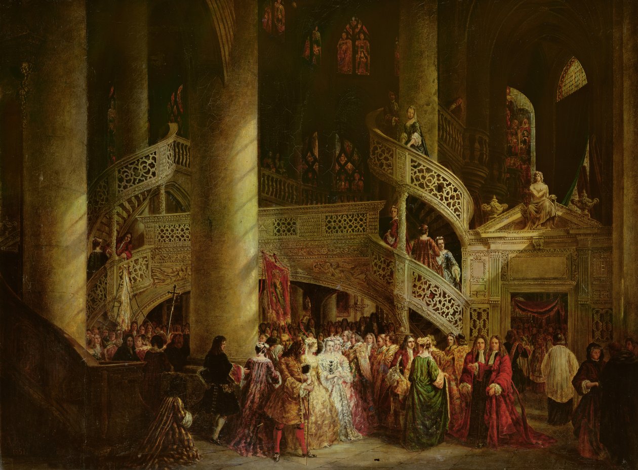 圣艾蒂安杜蒙特教堂的内部，The Rood-Screen，1851 作者 尼古拉斯·亚历山大·巴比尔