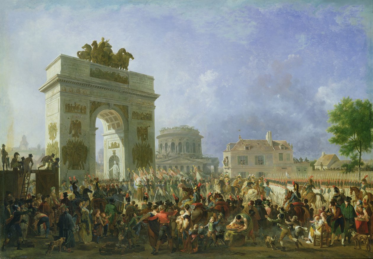 1810年11月25日，1810年，皇家卫队进入巴黎的Barriere de Pantin 作者 尼古拉斯·安托万·陶奈