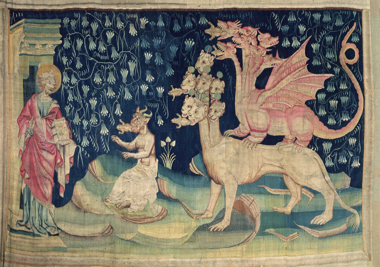 龙的呕吐青蛙，来自&39;愤怒的启示录&39;的第62号，1373-87（挂毯） 作者 尼古拉斯·巴塔耶（Nicolas Bataille）