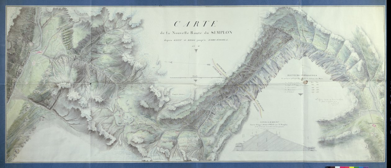 1803年新辛普朗山口地图（纸上写着） 作者 尼古拉斯·塞德（Nicolas Ceard）