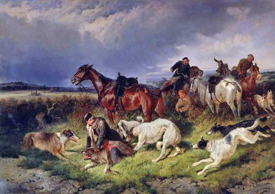 狼狩猎，1873年 作者 尼古拉斯·格雷戈罗维奇·斯维特科科夫