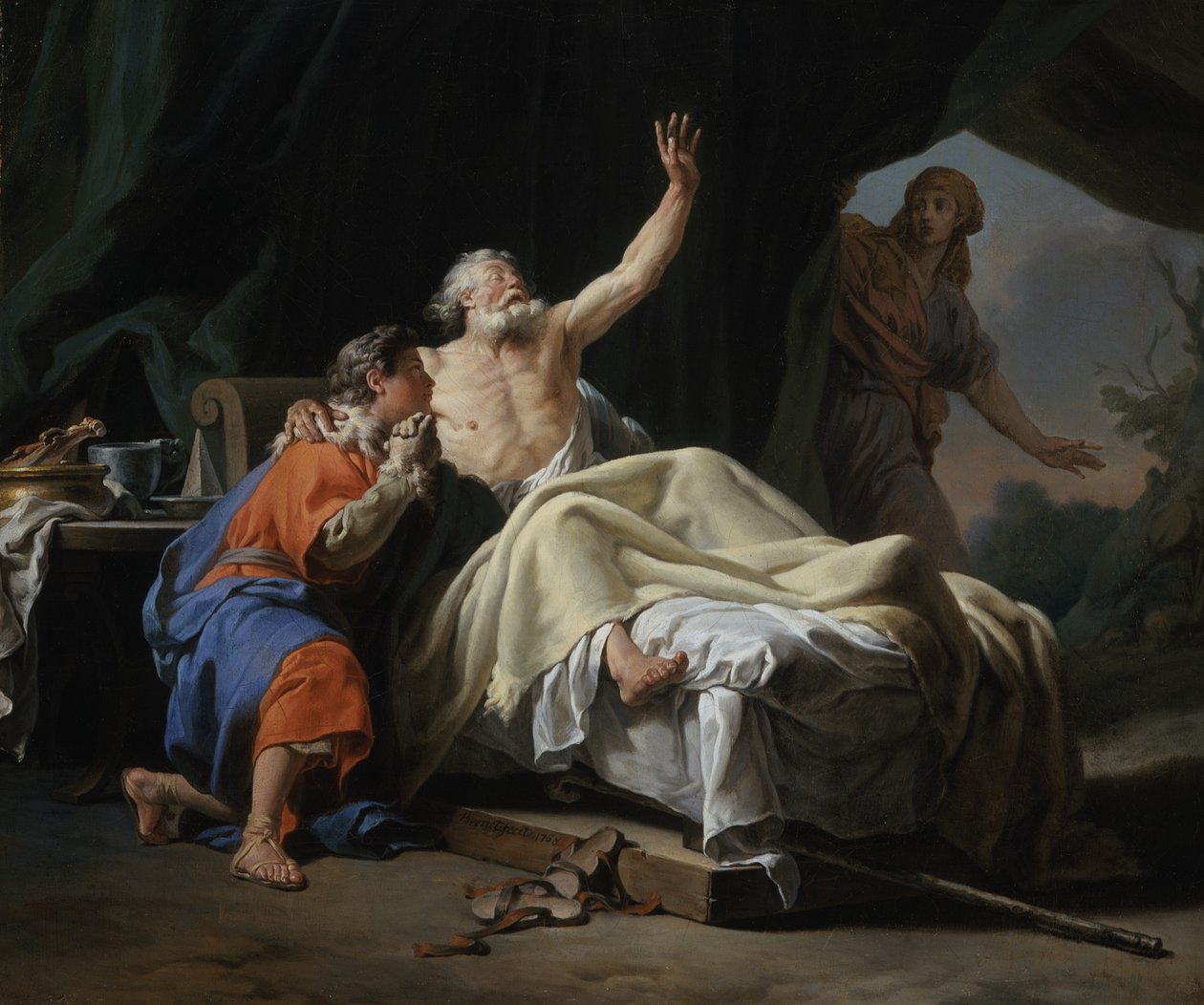 Isaac Blessing Jacob，1768绘画油画布 作者 尼古拉斯·盖·布雷内特