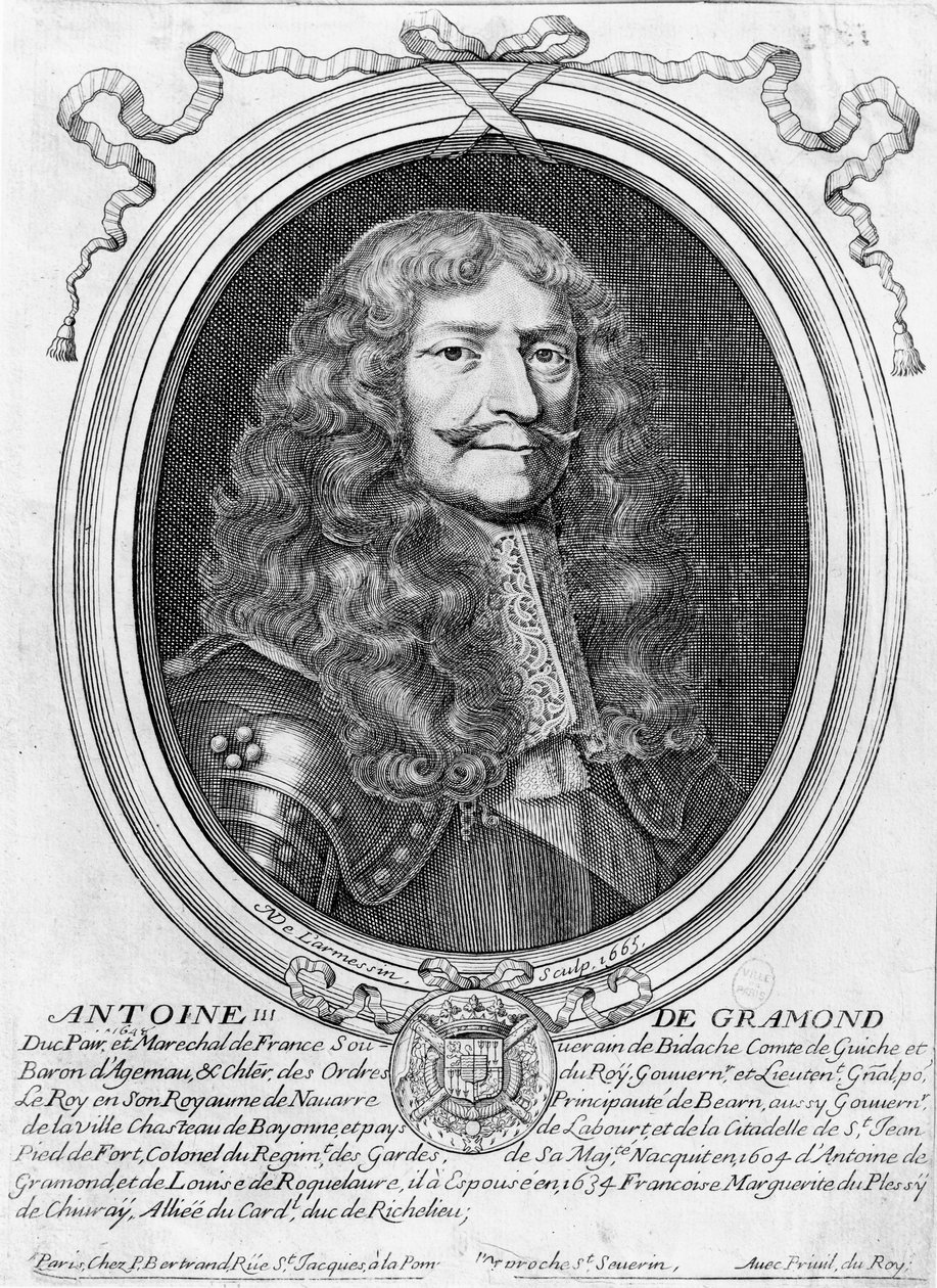 Gramont的Antoine III的肖像（1604-78）1665 作者 尼古拉斯二世·拉尔梅辛