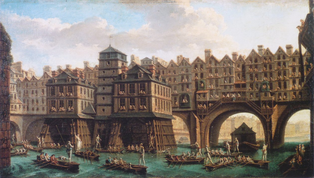 Pont-Notre-Dame和Pont-au-Change之间的水手队比赛 作者 尼古拉斯·让·巴蒂斯特·拉格尼特