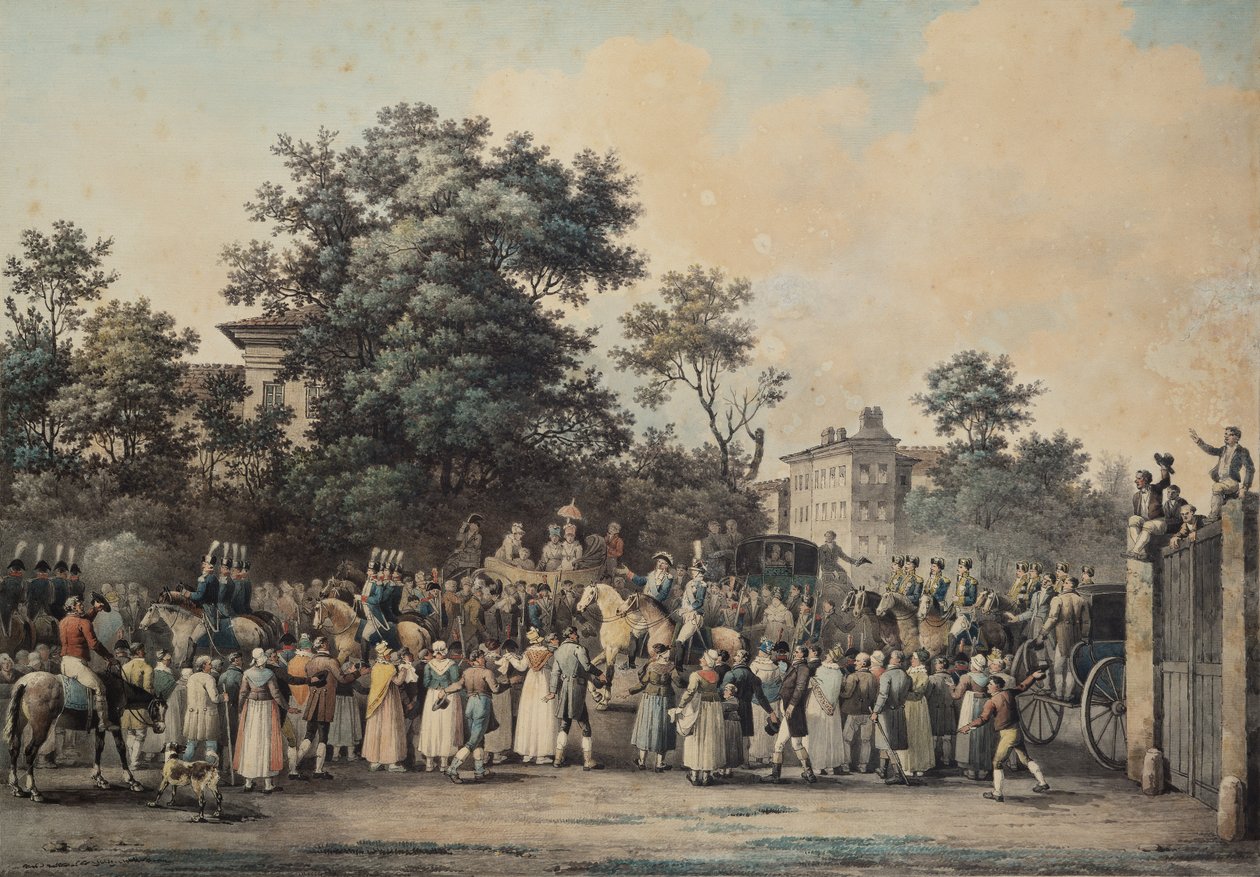 Louis-Antoine de France（1775-1844）Angouleme公爵，1814年在Barriere de Vaugirard（纸笔墨水和纸上写字） 作者 尼古拉斯·约瑟夫·施维罗