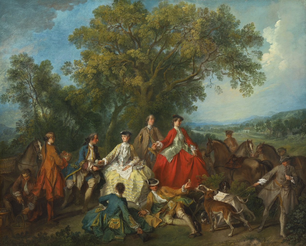 狩猎后的野餐，c.1735-40 作者 尼古拉斯·兰克里特（Nicolas Lancret）
