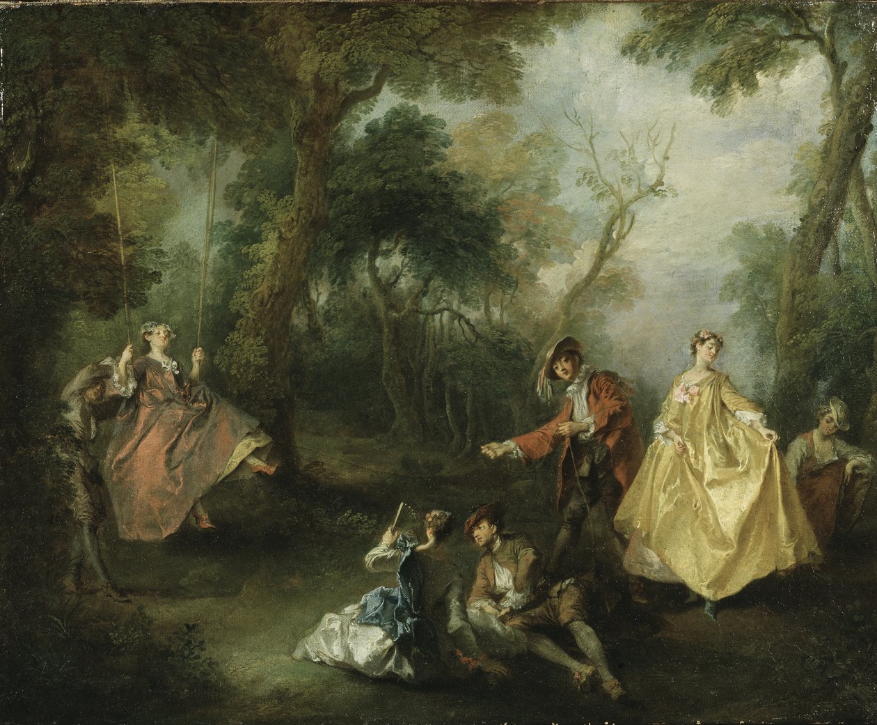 秋千，1729年 作者 尼古拉斯·兰克里特（Nicolas Lancret）