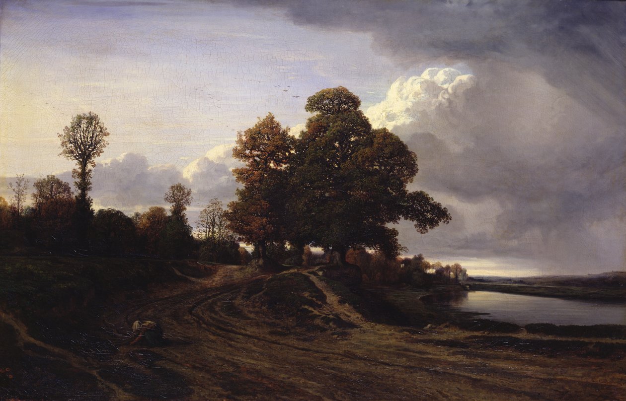 Ville-d&39;Avery湖的看法，1833年 作者 尼古拉斯·路易斯·卡巴特