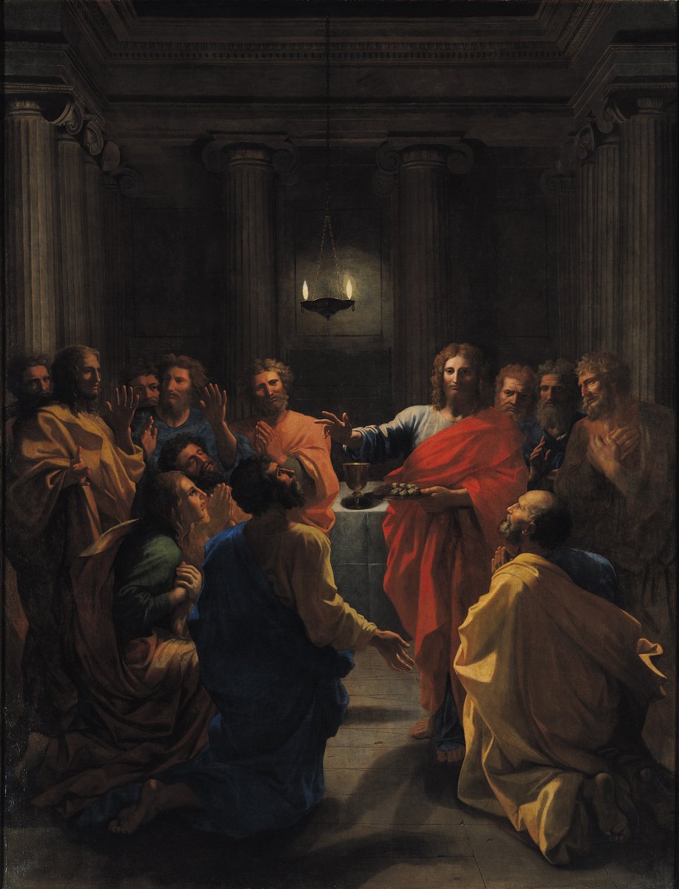 基督制定圣体圣事，或最后的晚餐，1640年 作者 尼古拉斯·普桑（Nicolas Poussin）