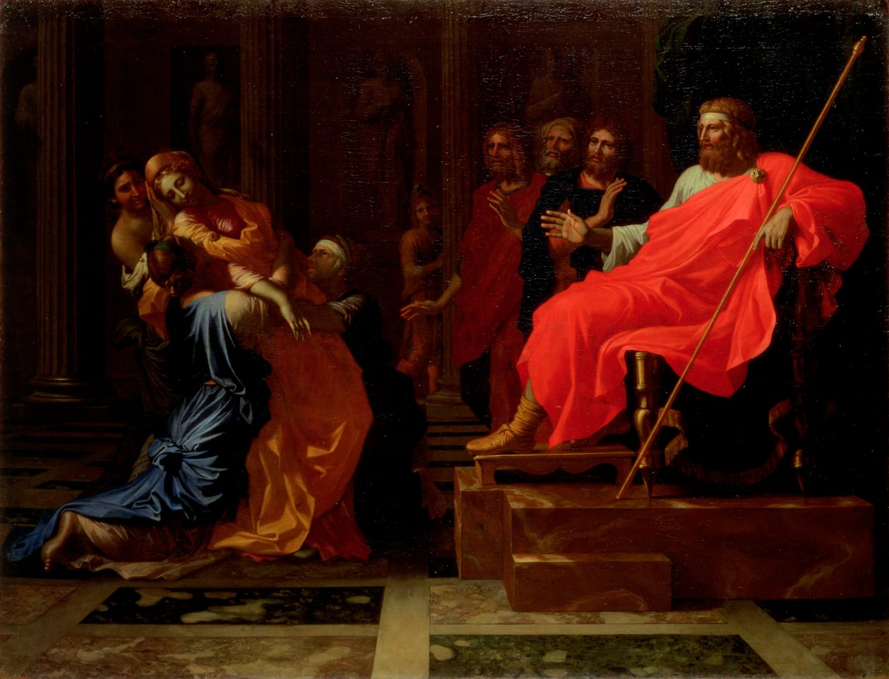 以斯帖在亚哈随鲁前，1650年代末期 作者 尼古拉斯·普桑（Nicolas Poussin）