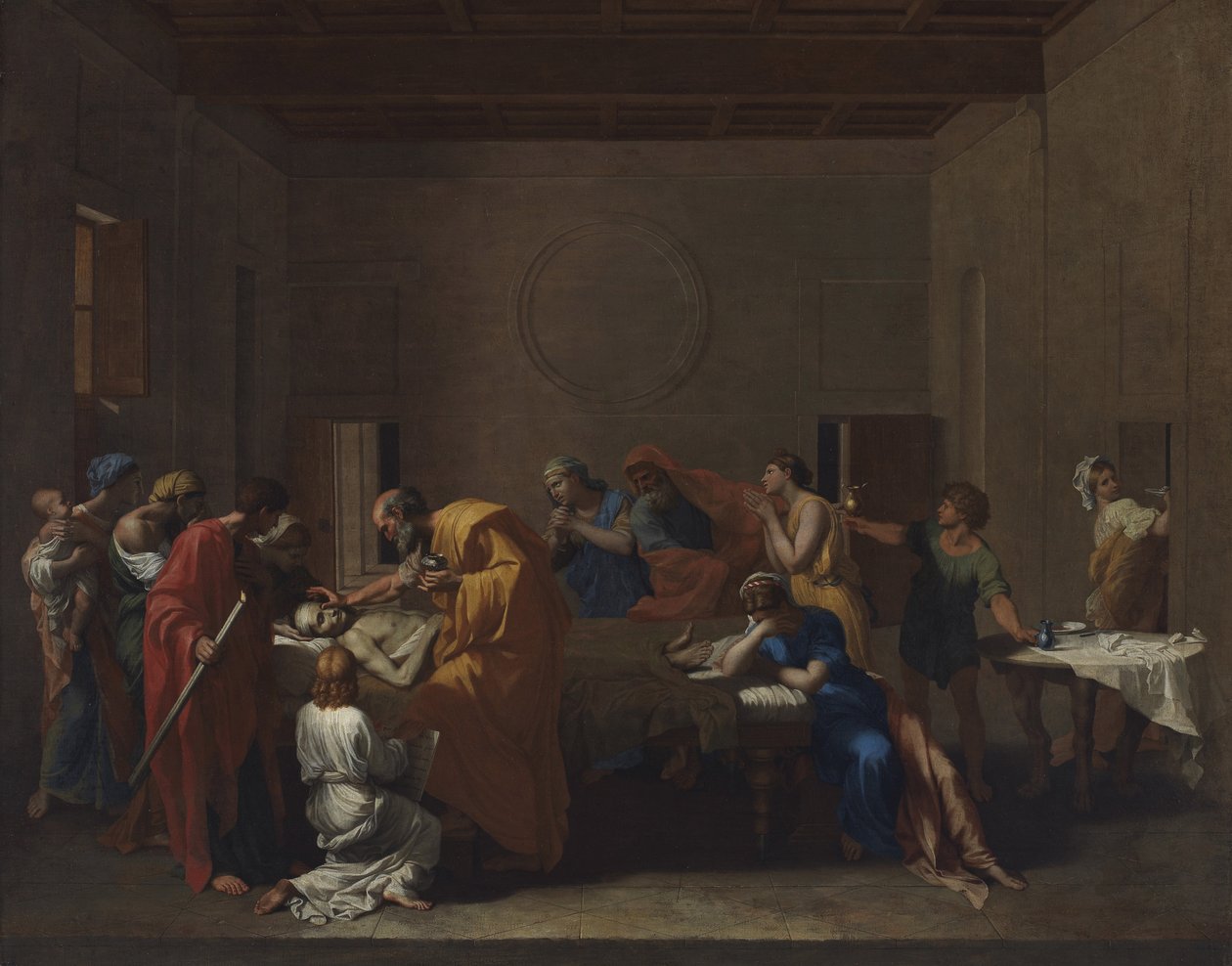 Extreme Unction，来自&39;Seven Sacraments&39;，1638-40 作者 尼古拉斯·普桑（Nicolas Poussin）