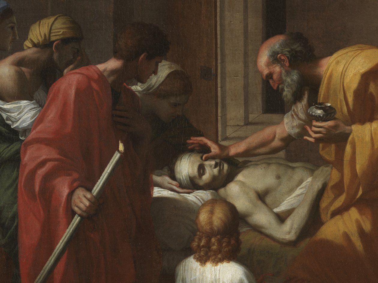 Extreme Unction，来自&39;Seven Sacraments&39;，1638-40 作者 尼古拉斯·普桑（Nicolas Poussin）