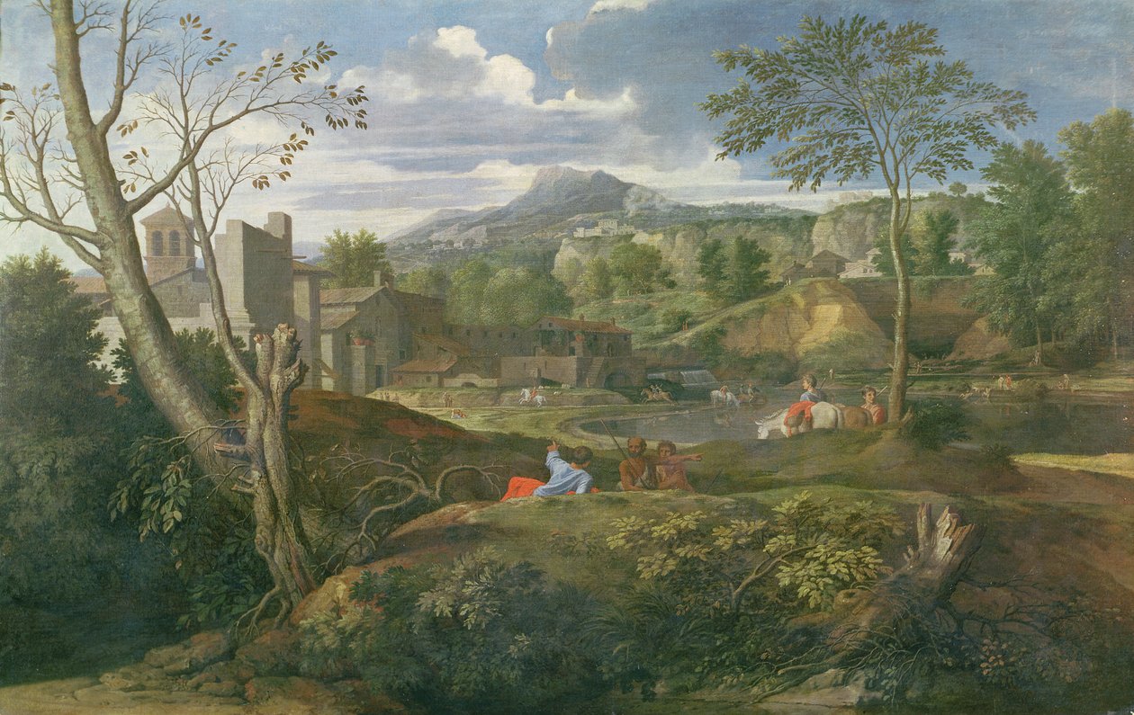 景观与建筑物，1648年至51年 作者 尼古拉斯·普桑（Nicolas Poussin）